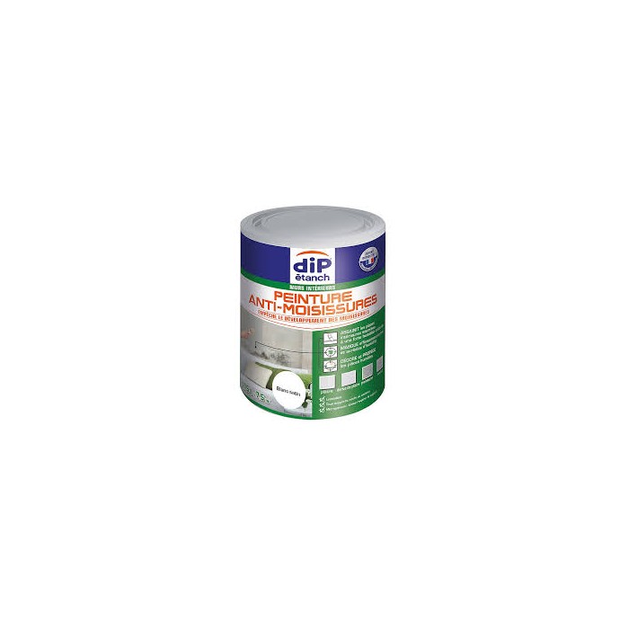 Peinture Anti-Moisissures Murs Intérieurs DIP ETANCH 0.75L Blanc Satin