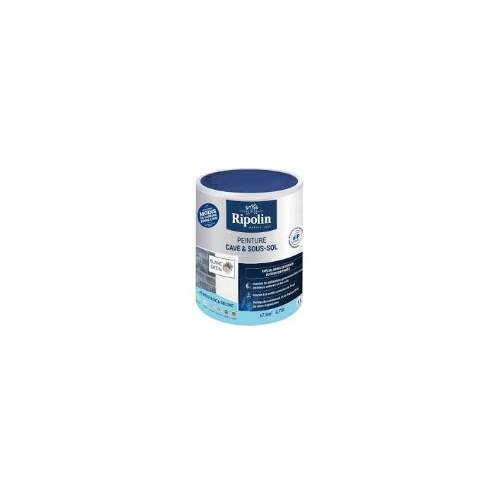 Peinture Caves & Sous-sol RIPOLIN 0.75L Blanc Satin